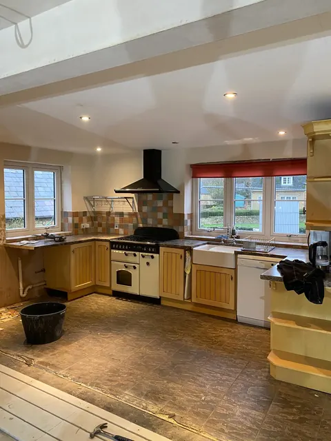 The old kitchen before the cottage was renovated